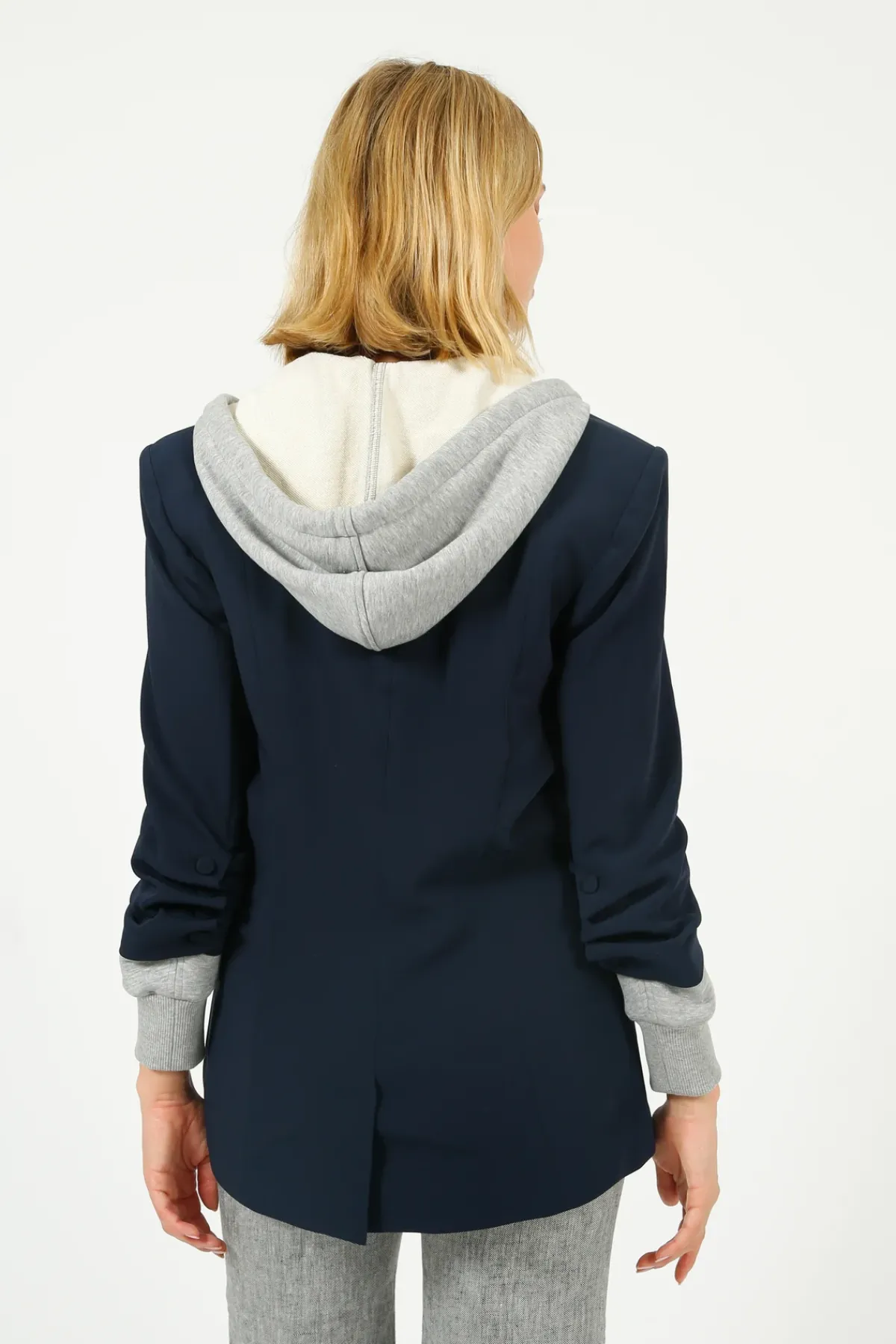 Cinq A Sept 5A7 Hooded Khloe Blazer in Navy, Grey
