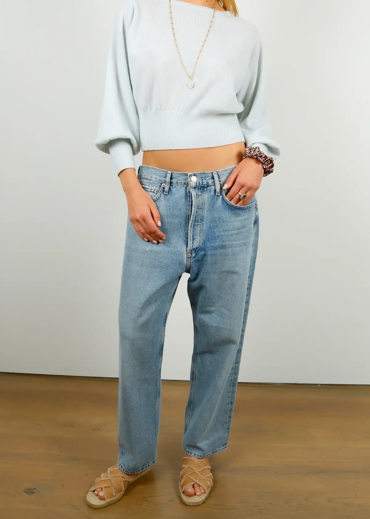 Agolde 90's Crop Pant in Replica Washed Indigo