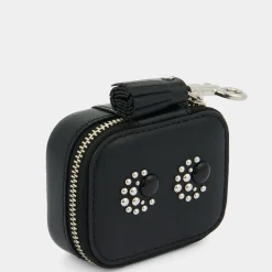 Anya Hindmarch AH Earphone Case Studded Eyes in Black