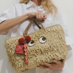 Anya Hindmarch AH E/W Shag Eyes in Natural