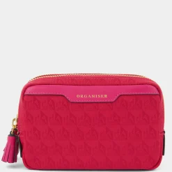 Anya Hindmarch AH Organiser Duo Pouch in Magenta