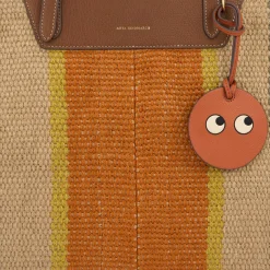 Anya Hindmarch AH Striped Jute E/W Tote in Orange Multi