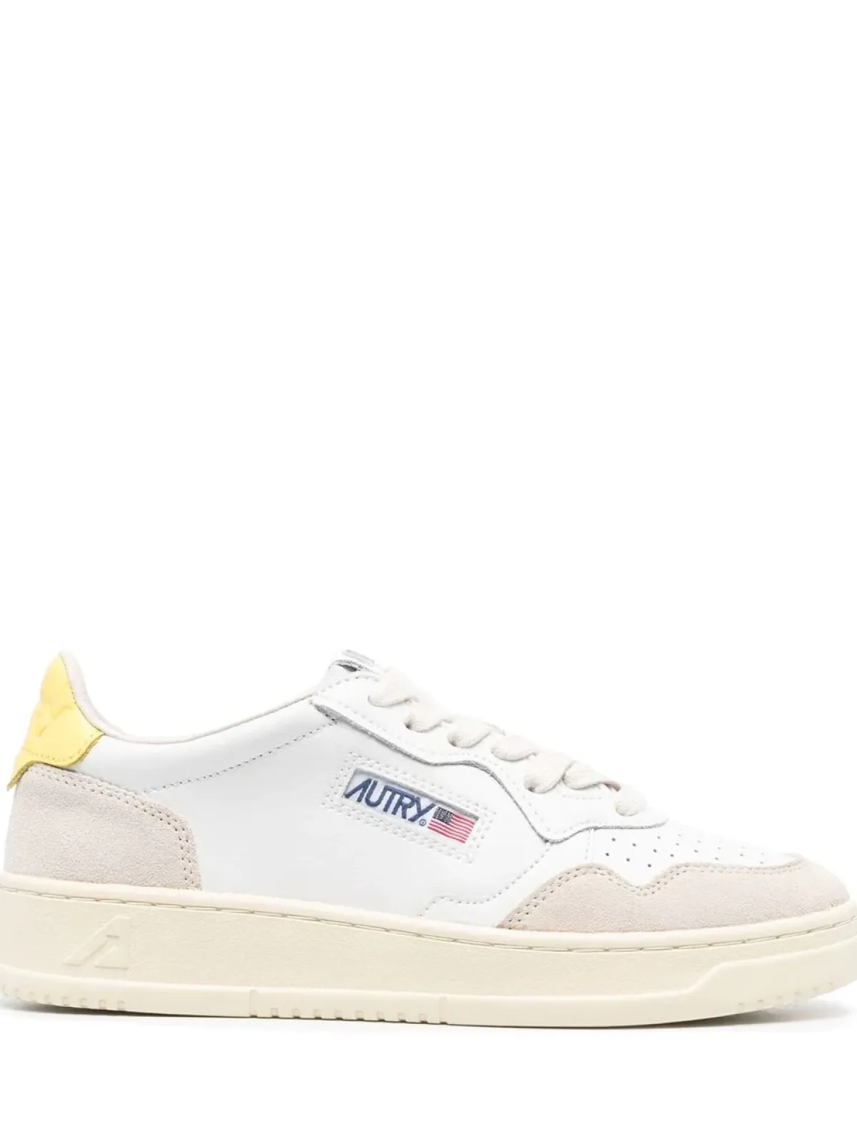 Autry MEDALIST in Suede White, Lemongrass