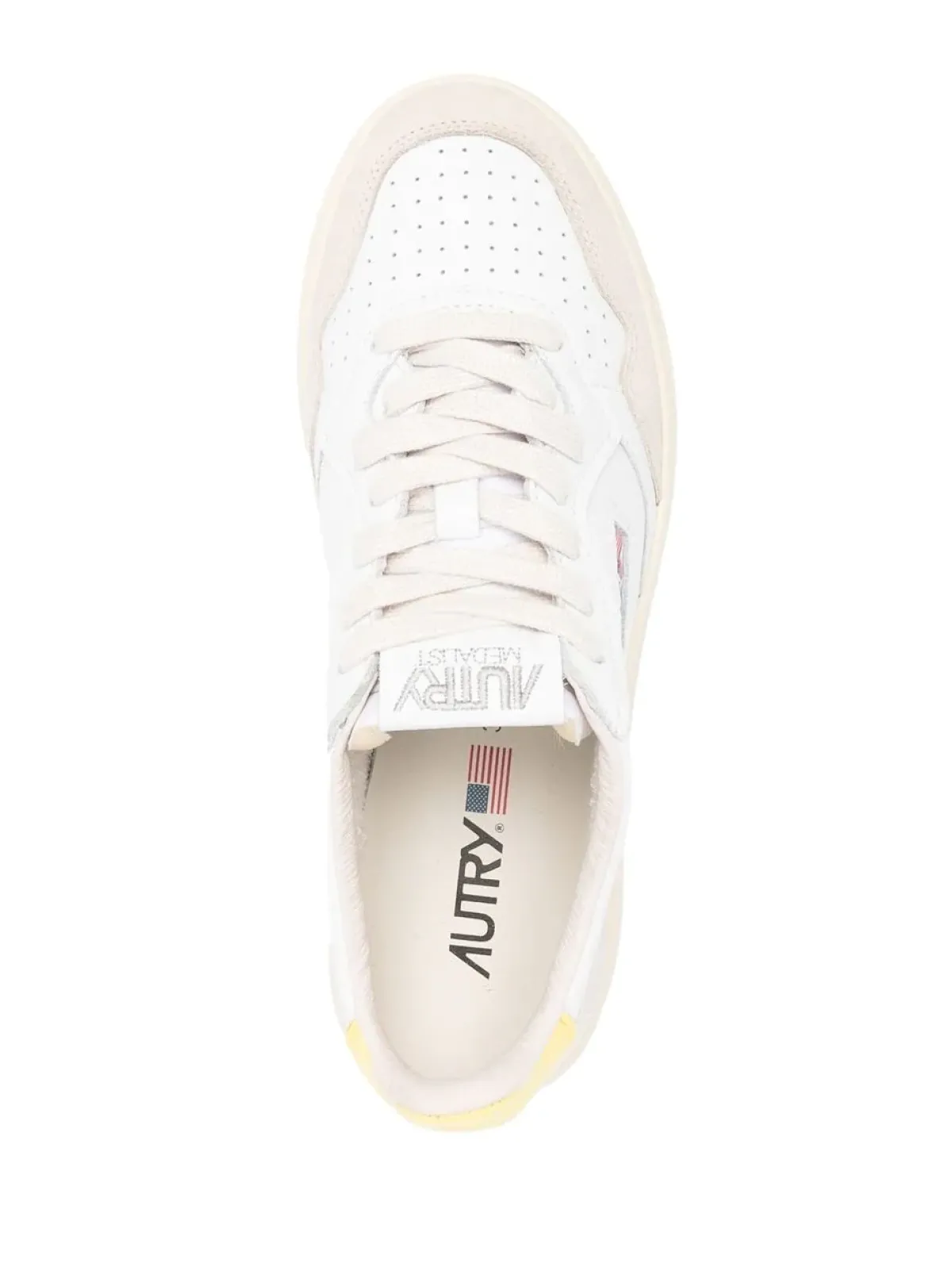 Autry MEDALIST in Suede White, Lemongrass
