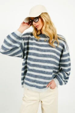 American Vintage AV Nenbay Stripe Knit in Polar, Tornado