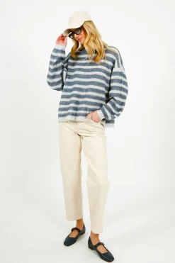 American Vintage AV Nenbay Stripe Knit in Polar, Tornado