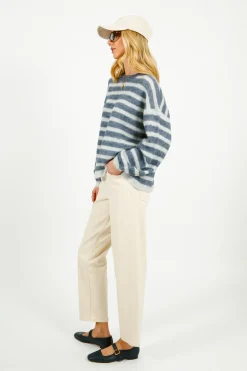 American Vintage AV Nenbay Stripe Knit in Polar, Tornado