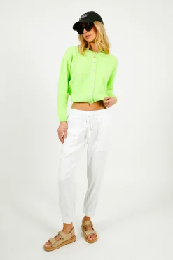 American Vintage AV Vitow Knit Cardi in Apple Fluro