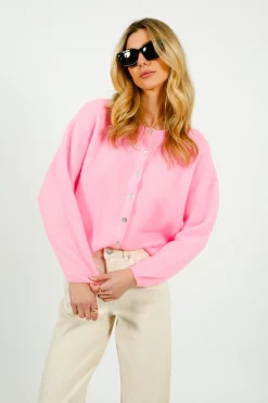American Vintage AV Vitow Knit Cardi in Rose Chine