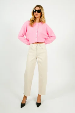 American Vintage AV Vitow Knit Cardi in Rose Chine