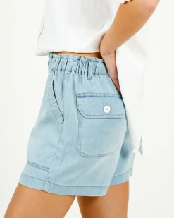 Bella Dahl BD Callie Ruffle Short in Malibu Mist Wash