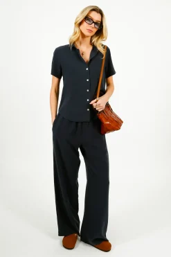 Bella Dahl BD Smocked Waist Wide Leg in Endless Sea