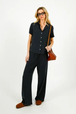 Bella Dahl BD Smocked Waist Wide Leg in Endless Sea