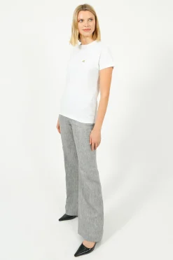 Bella Freud BF Slim Kim Linen Trouser in Dappled Grey
