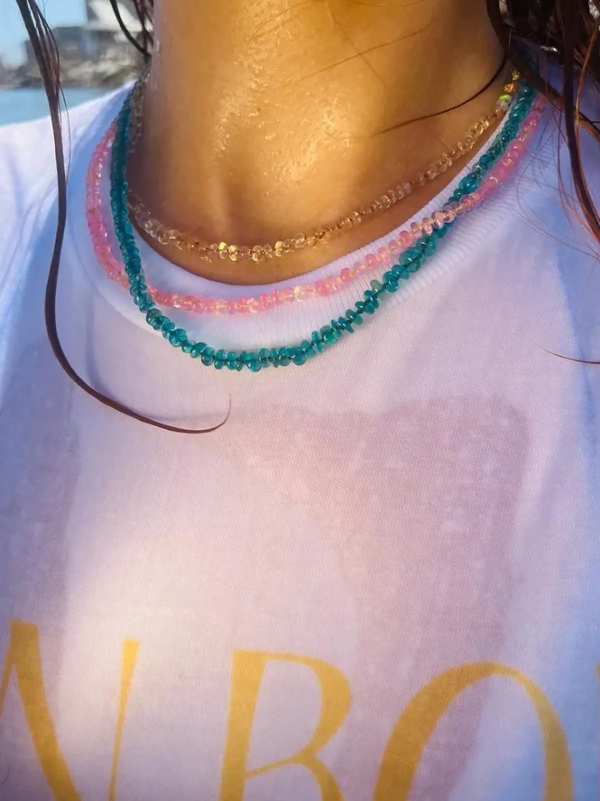 Bon Bon Jewellery Club BON BON Baby Pink Fire Opal Necklace