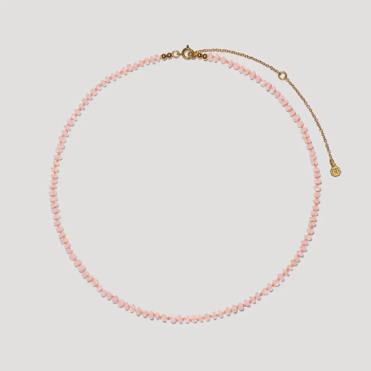 Bon Bon Jewellery Club BON BON Rainbow Moonstone with Neon Orange Thread