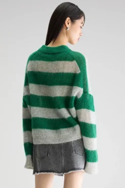 Bellerose BR Arvy Knit in Green, Grey Stripe