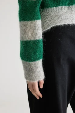 Bellerose BR Arvy Knit in Green, Grey Stripe