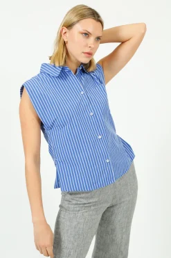 Bellerose BR Galice Striped Shirt in Blue