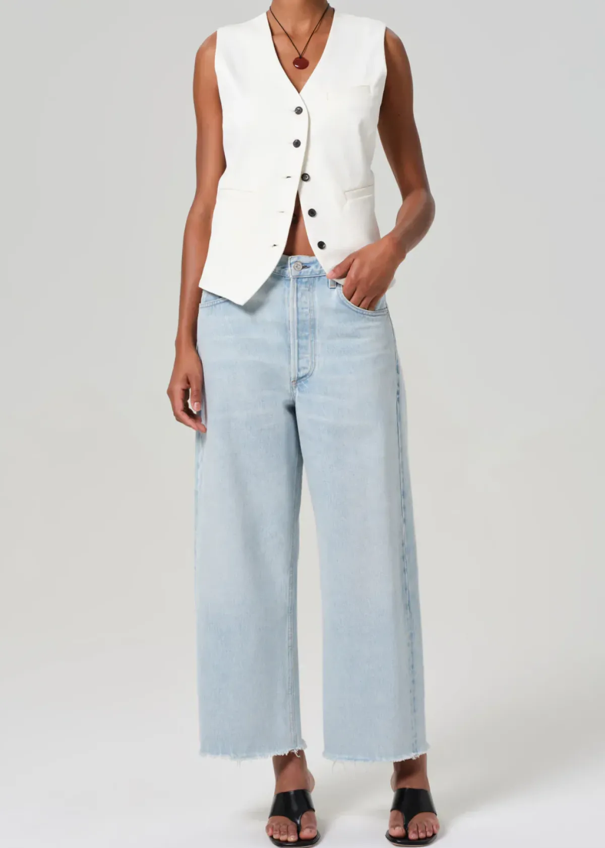 Citizens of Humanity COH Ayla Raw Hem Crop in Sailor