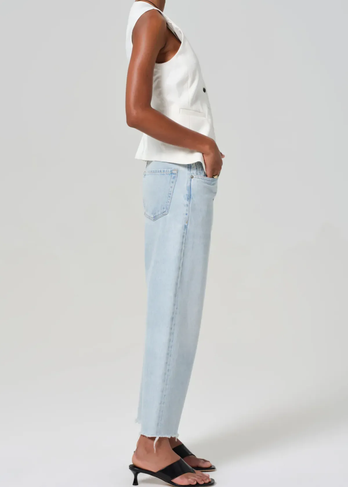 Citizens of Humanity COH Ayla Raw Hem Crop in Sailor