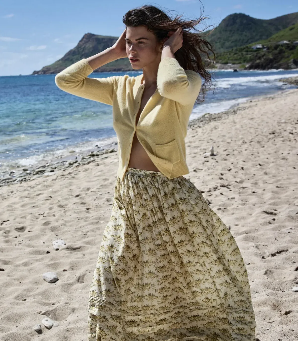 Doen Marcie Skirt in Citron Rosier Floral