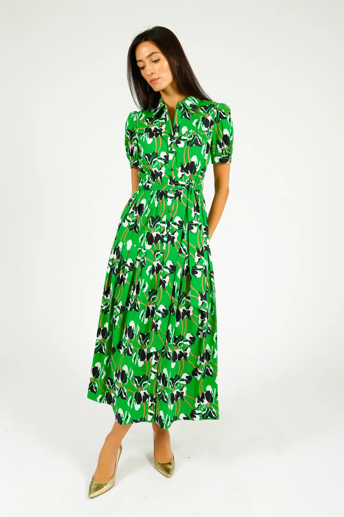 Diane Von Furstenberg DVF Jonah Dress in Iris Green