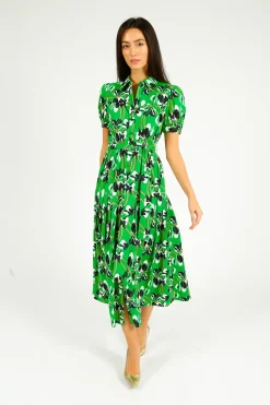 Diane Von Furstenberg DVF Jonah Dress in Iris Green