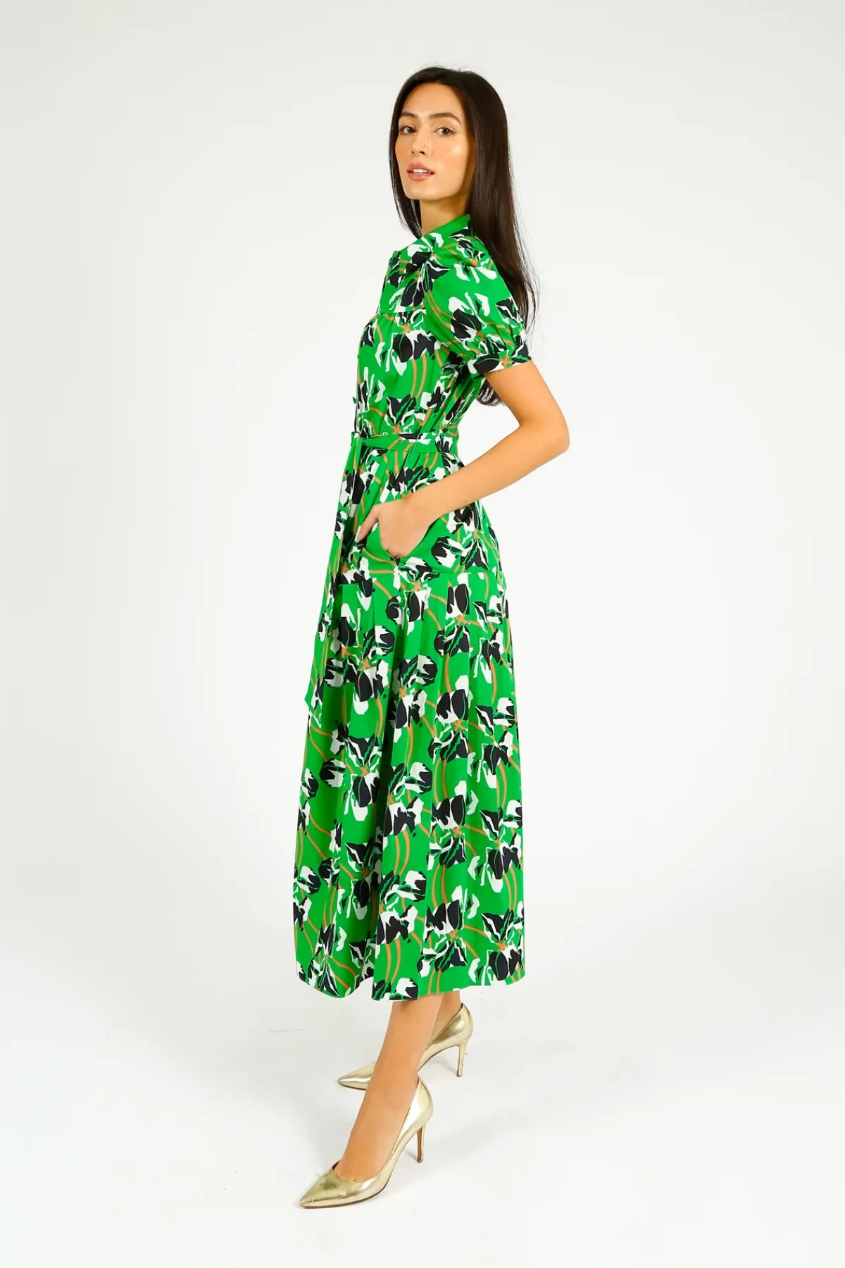 Diane Von Furstenberg DVF Jonah Dress in Iris Green