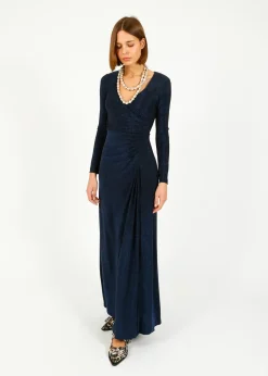 Diane Von Furstenberg DVF Raffi Dress in Metallic Midnight
