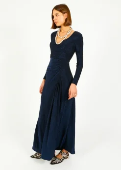 Diane Von Furstenberg DVF Raffi Dress in Metallic Midnight