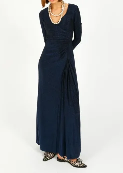 Diane Von Furstenberg DVF Raffi Dress in Metallic Midnight