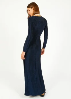 Diane Von Furstenberg DVF Raffi Dress in Metallic Midnight