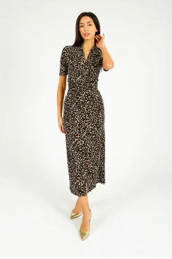 Diane Von Furstenberg DVF Zoey Dress in Camo Leopard