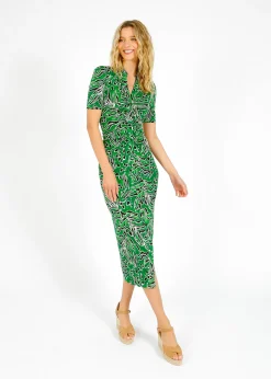Diane Von Furstenberg DVF Zoey Dress in Water Tiger Green