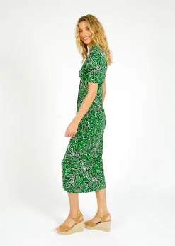 Diane Von Furstenberg DVF Zoey Dress in Water Tiger Green