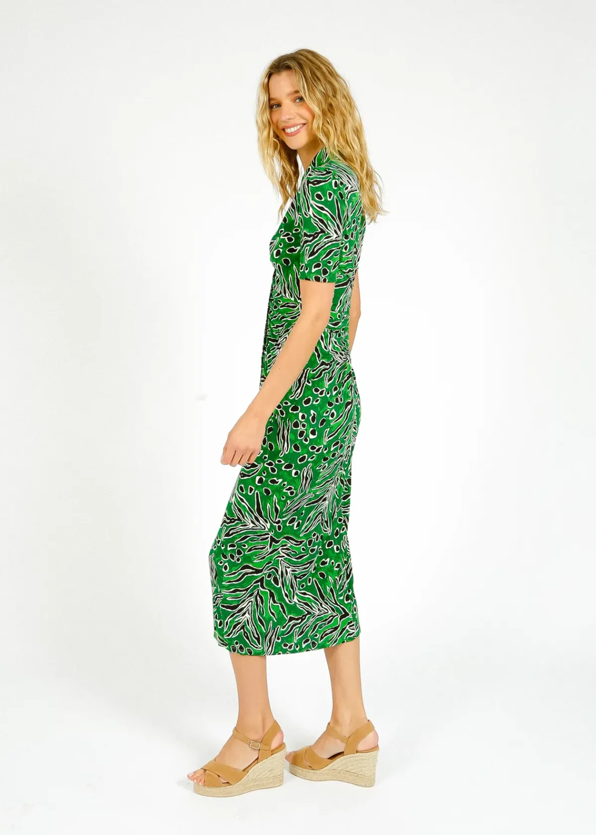 Diane Von Furstenberg DVF Zoey Dress in Water Tiger Green