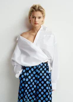 Essentiel Antwerp EA Hare Wide Wrap Shirt in White