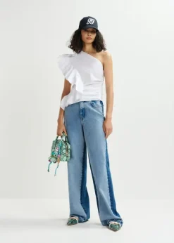 Essentiel Antwerp EA Haven Asymmetric Ruffle Top in White
