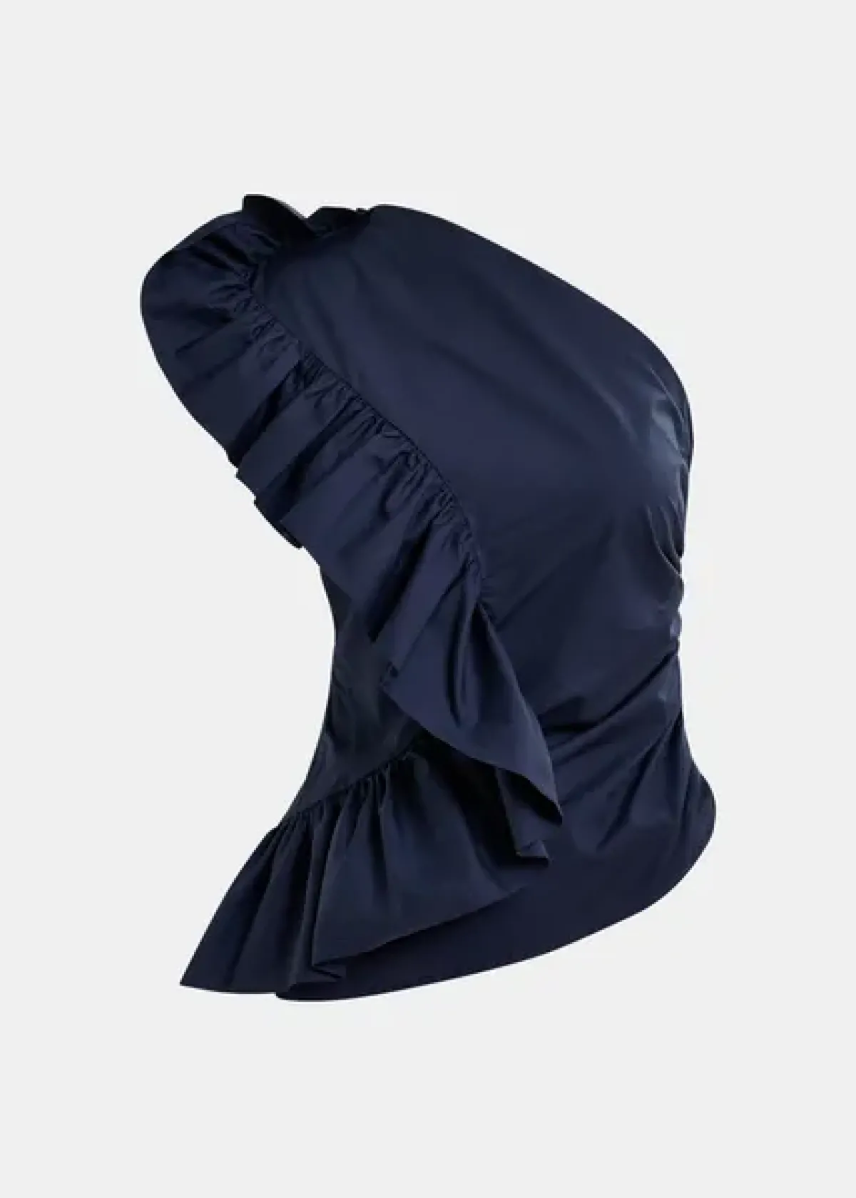 Essentiel Antwerp EA Haven Asymmetric Ruffle Top in Dark Sapphire