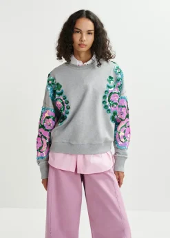 Essentiel Antwerp EA Hecrazy Embroidered Sweatshirt in Nimbus Cloud