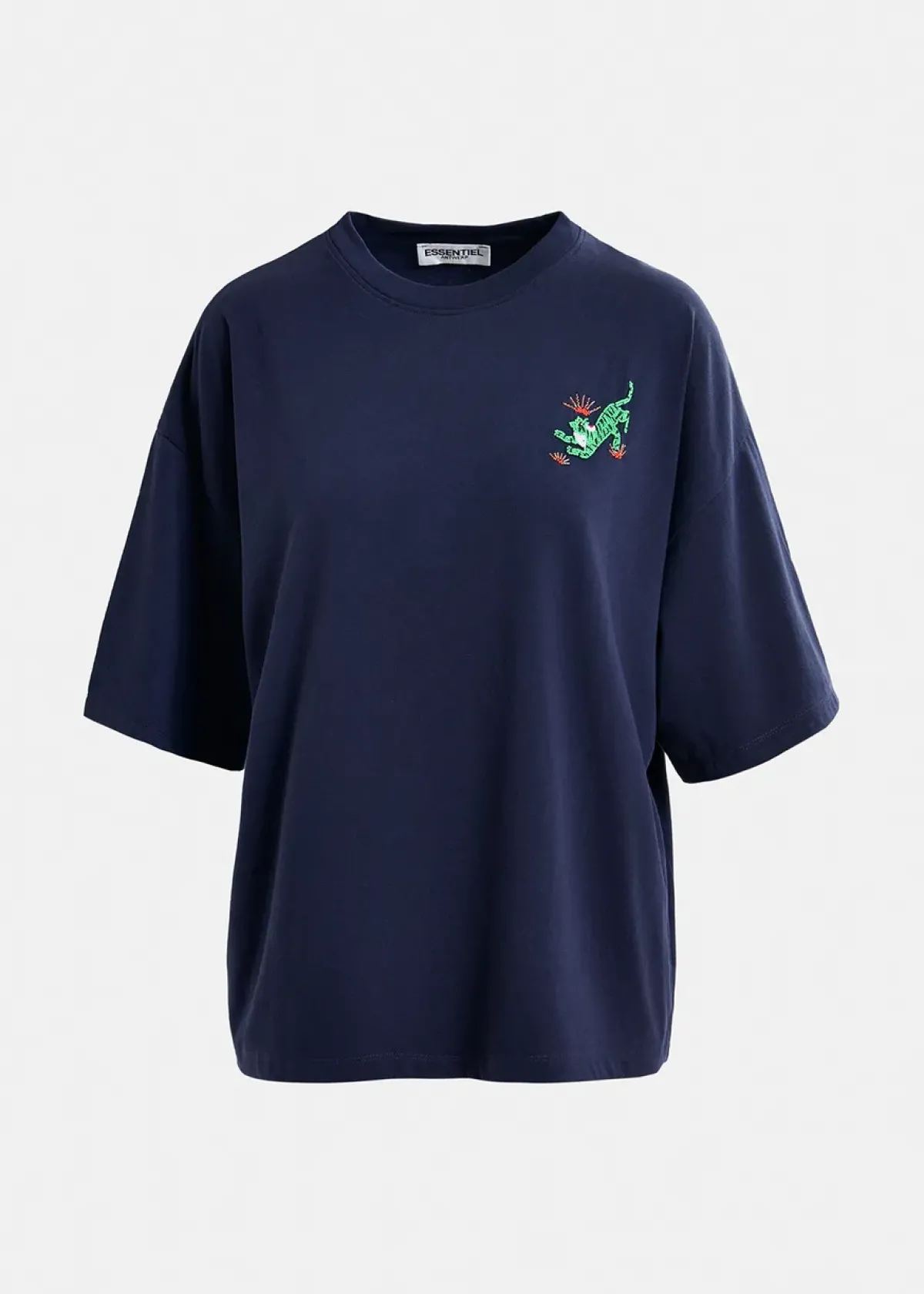 Essentiel Antwerp EA Hicecream Embroidered Tee in Dark Sapphire