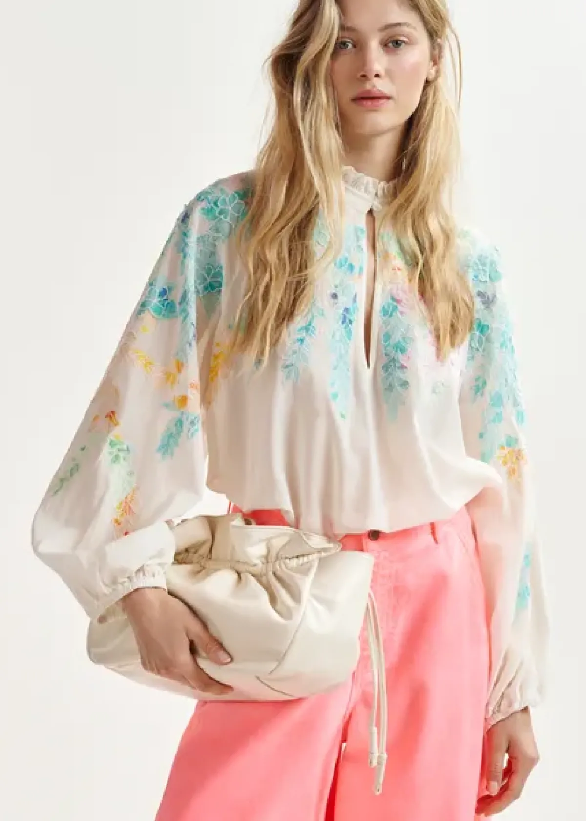 Essentiel Antwerp EA Hitrus Appliqued Top in Off White