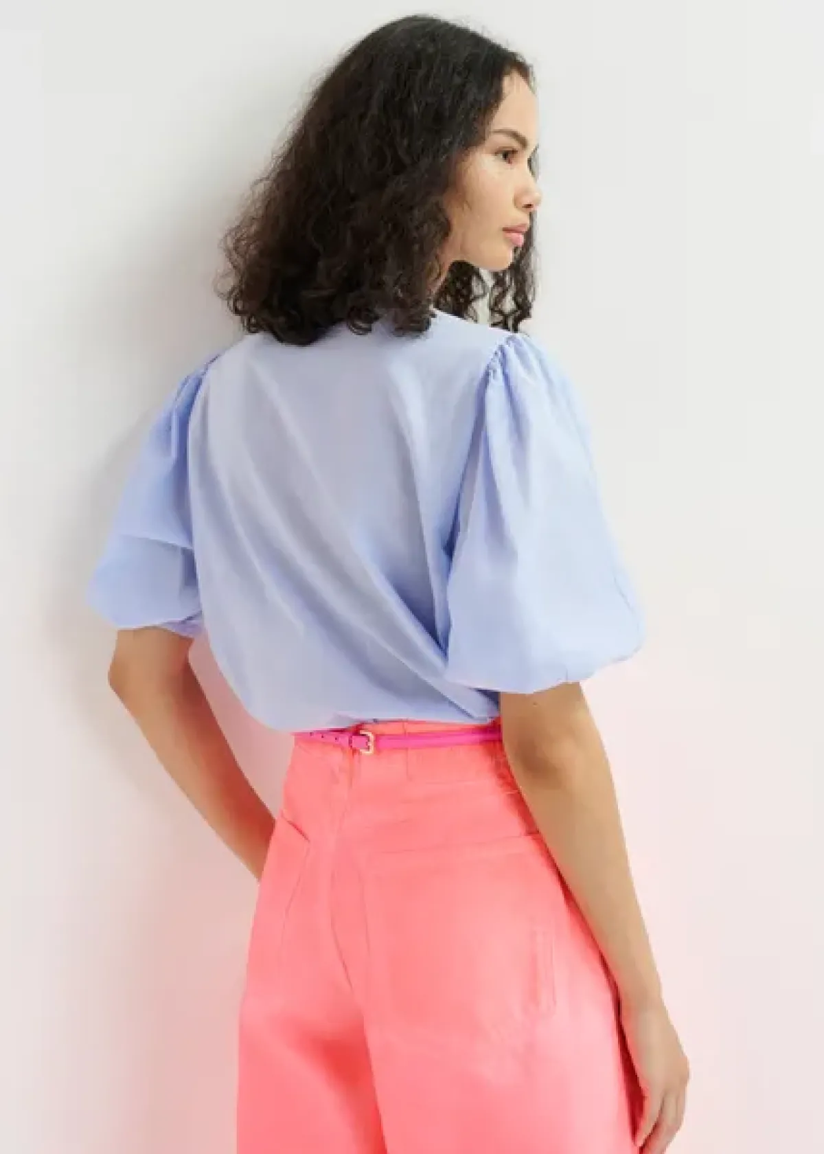 Essentiel Antwerp EA Horange Embroidered Shirt in Aqua Blue