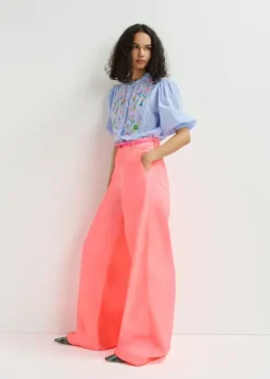 Essentiel Antwerp EA Horange Embroidered Shirt in Aqua Blue