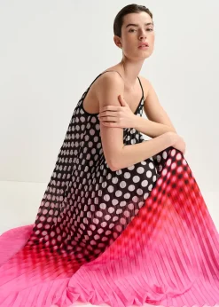 Essentiel Antwerp EA Hyacinth Pleated Maxi Dress in Virtual Pink