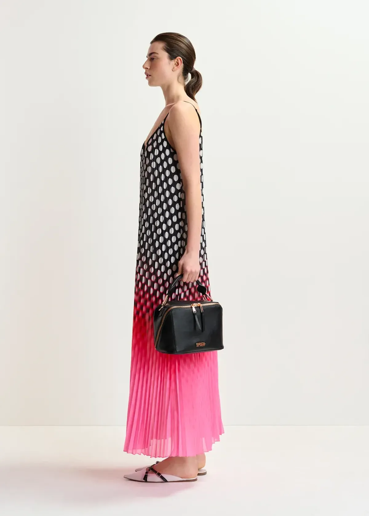 Essentiel Antwerp EA Hyacinth Pleated Maxi Dress in Virtual Pink