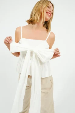 Emin Paul EP BL3408 Tie Front Blouse in White