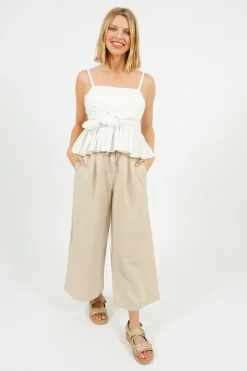 Emin Paul EP BL3408 Tie Front Blouse in White