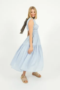 Emin Paul EP DR2605 Triple Gathered Dress in Sky
